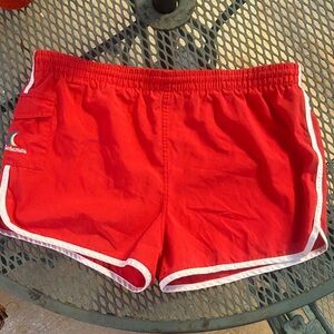 Vintage 1979’s  Red men’s Swim Trunks with White Trim